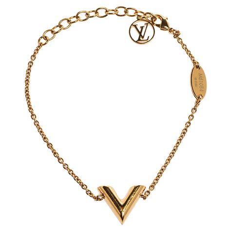 louis vuitton essential bracelet|louis vuitton gold v bracelet.